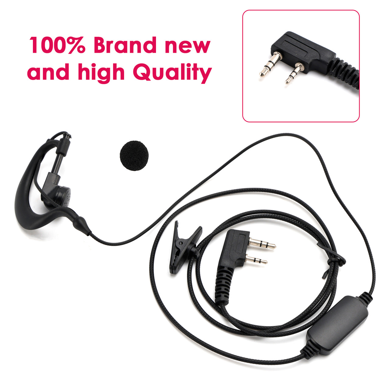 K-031 Pressure Wire Earhook Headset For TK-208 TH-D7 RPU416A KG-UVD1 TG-K4AT