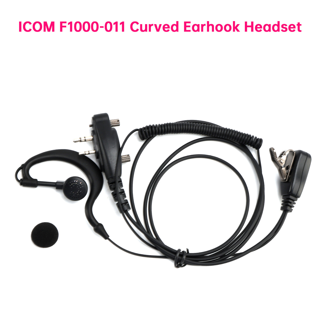 ICOM F1000-011 Curved Earhook Headset For ICOM A16 IC-F3230 F4230D F1100 F2100D