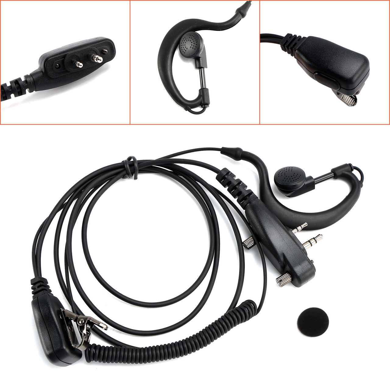 ICOM F1000-011 Curved Earhook Headset For ICOM A16 IC-F3230 F4230D F1100 F2100D