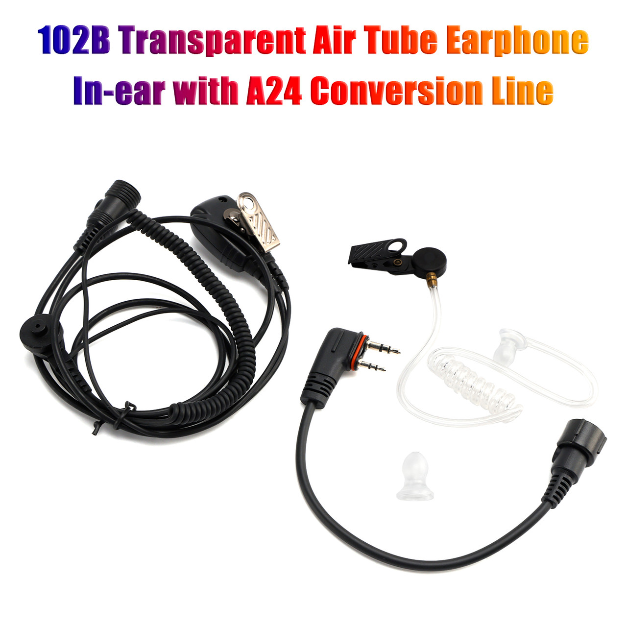 102B Transparent Air Tube Earphone A24 Conversion Line For ICOM A25CE A25N A24