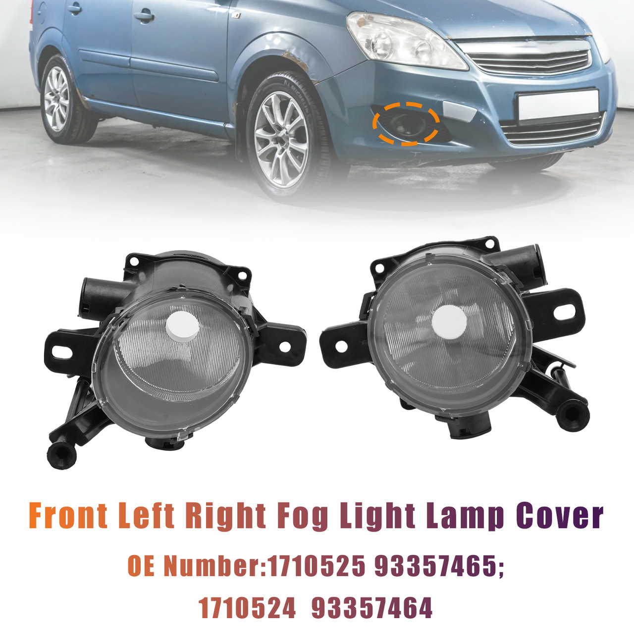 2008-2011 Opel Zafira B (A05) Front Left Right Fog Light Lamp Cover 1710525 1710524 Generic