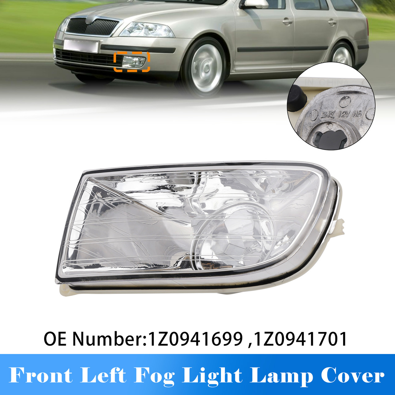 2004-2008 Skoda Octavia II Front Left Fog Light Lamp Cover 1710525 93357465 Generic