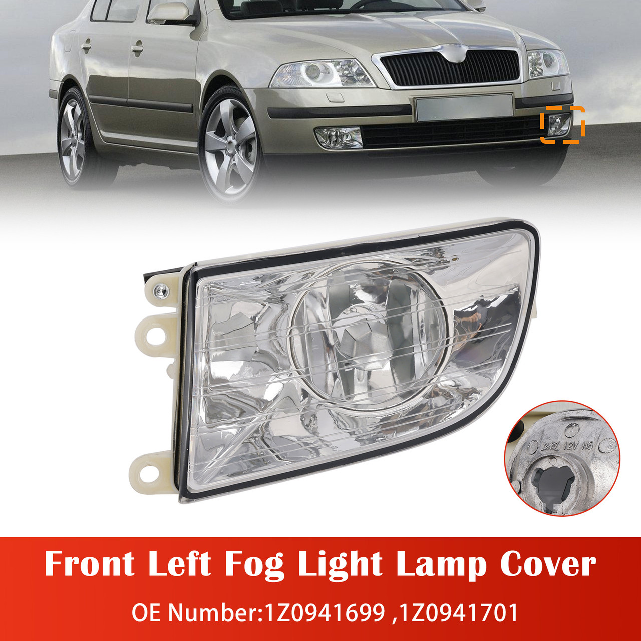 2004-2008 Skoda Octavia II Front Left Fog Light Lamp Cover 1710525 93357465 Generic