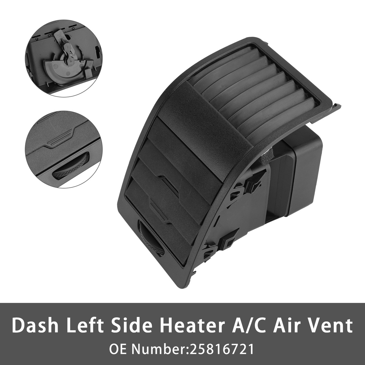 2006-2010 Hummer H3 H3T Dash Left Side Heater A/C Air Vent Outlet Grille 25816721 Generic