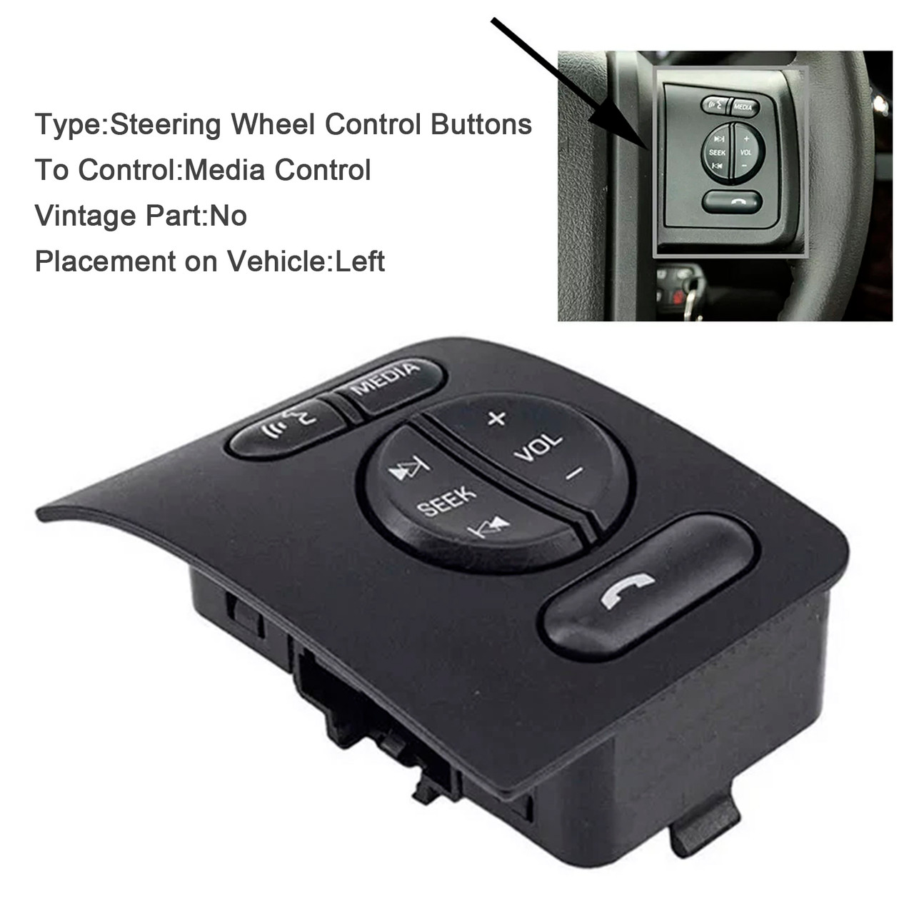 2008-2016 Ford Expedition Explorer Steering Wheel Media Control Button DC3T9E740BAW Generic