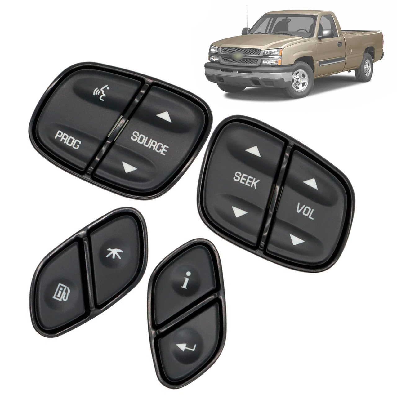 2003-2006 Chevy Suburban 4Light Steering Wheel Switch Control Buttons Generic