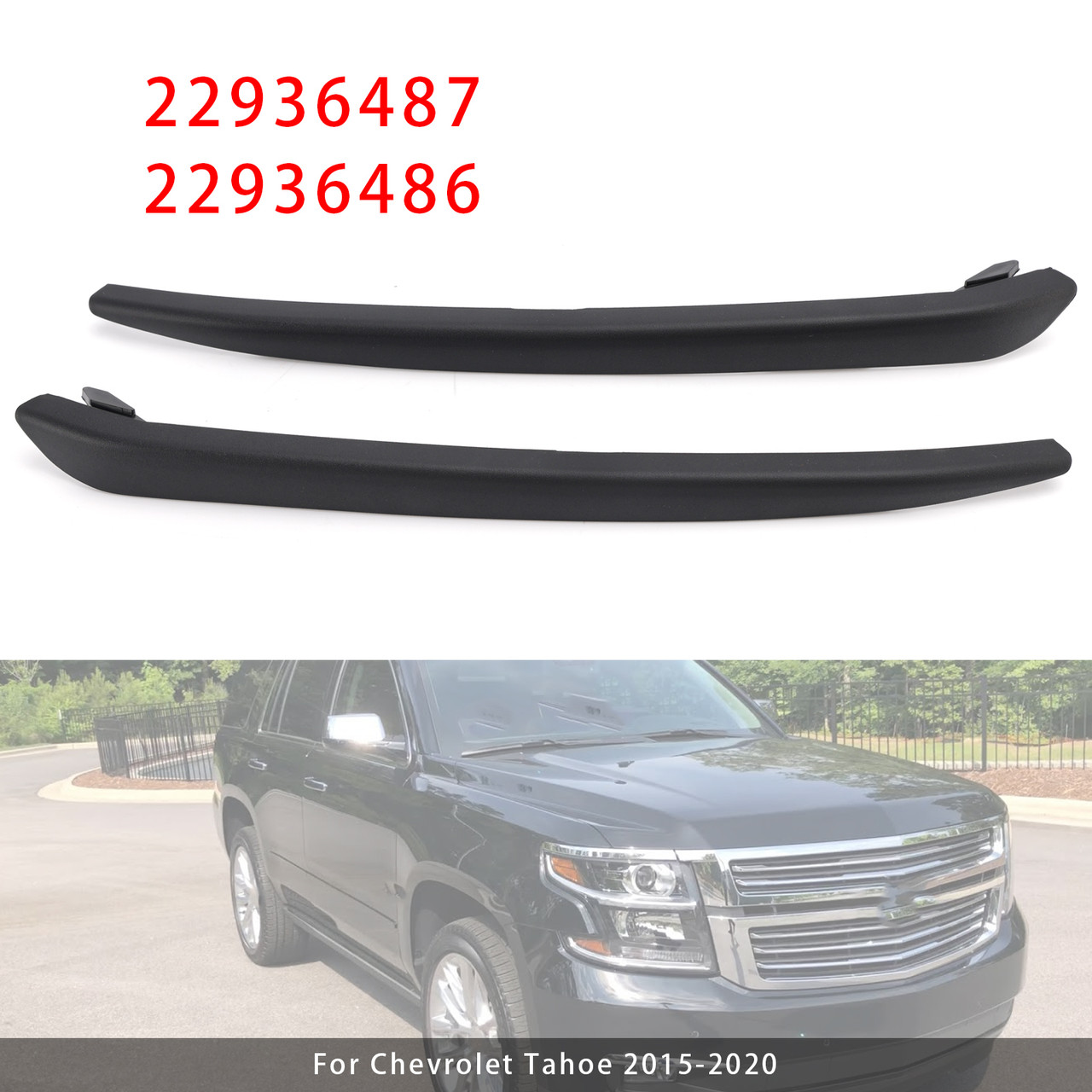 2015-2020 Chevrolet Suburban Tahoe Front Left+Right Bumper Trim 22936487 22936486 Generic