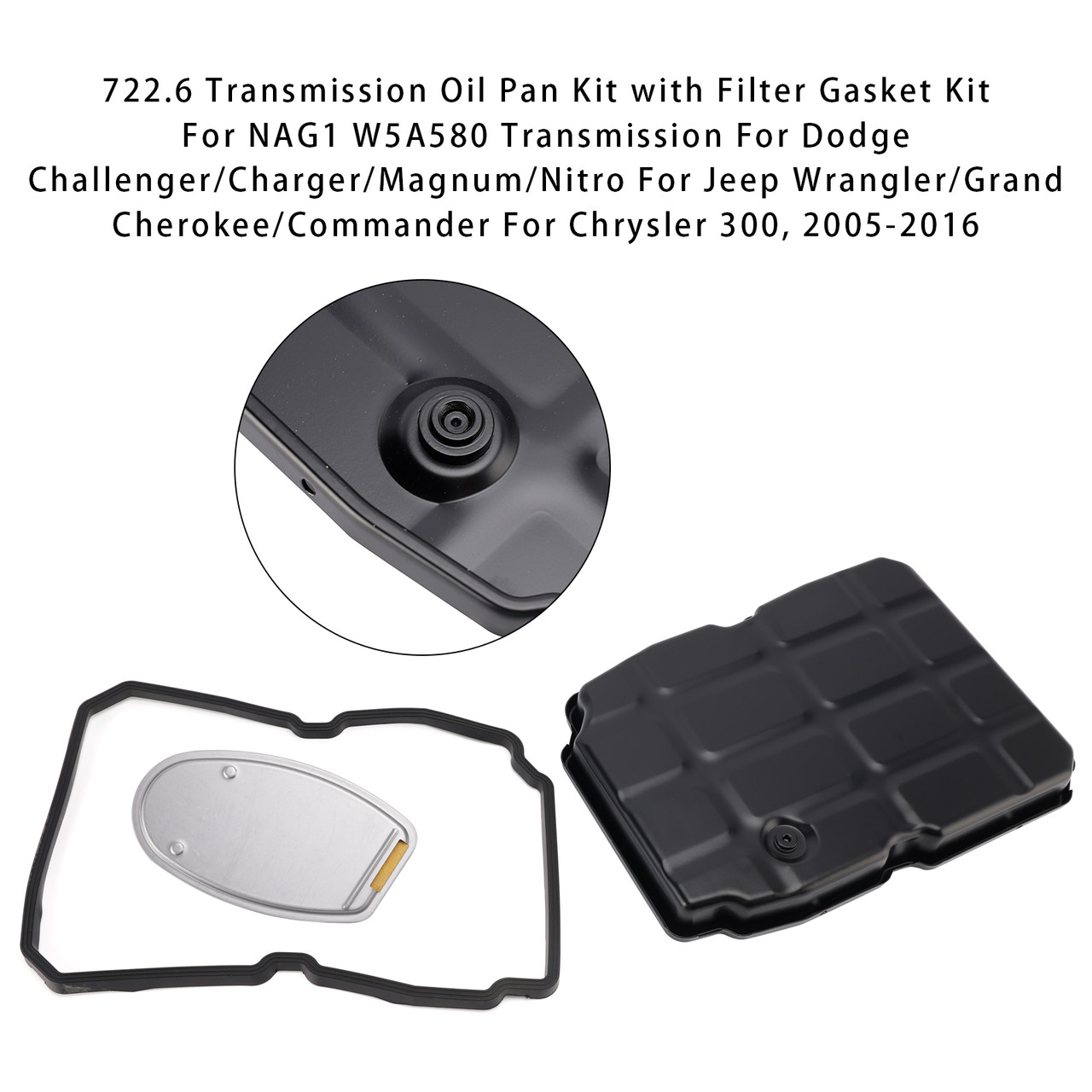 2005 Jeep Grand Cherokee 722.6 Transmission Oil Pan Kit with Filter Gasket Kit NAG1 Generic