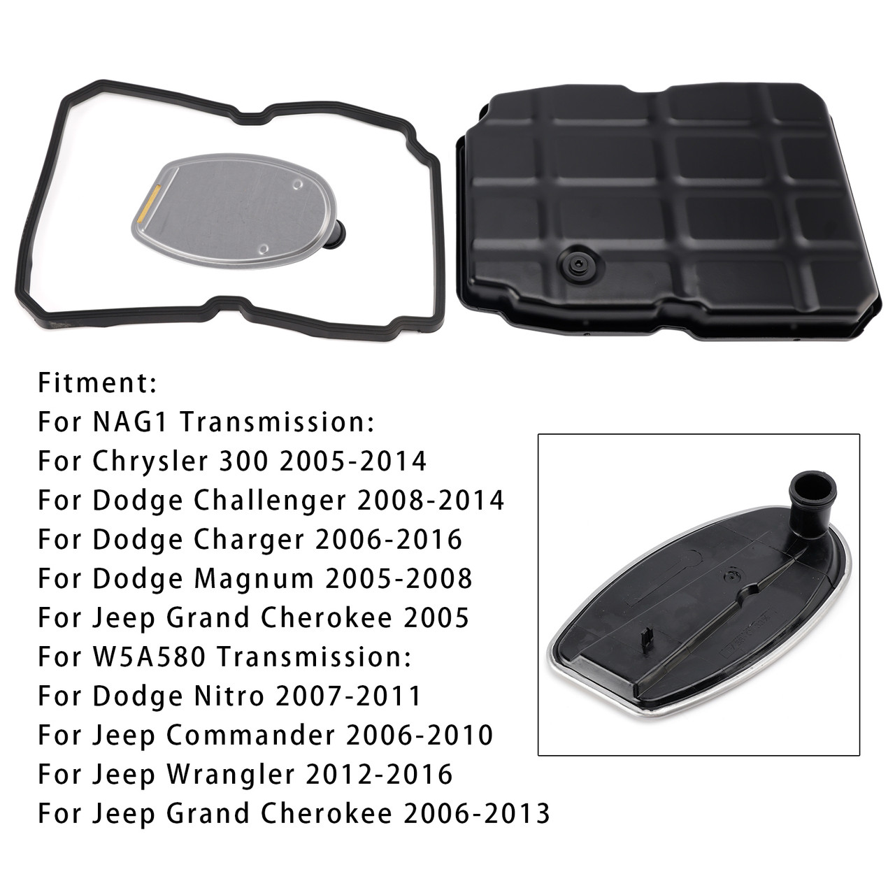 2007-2011 Dodge Nitro 722.6 Transmission Oil Pan Kit with Filter Gasket Kit W5A580 Generic