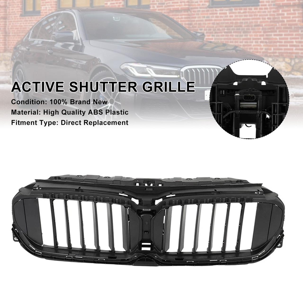 2021-2023 BMW 5 series Front Radiator Active Grille Air Shutter W/Motor 51119498612 Generic