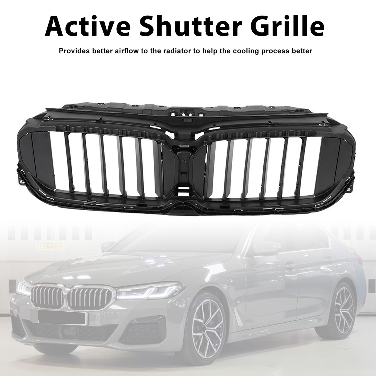 2021-2023 BMW 5 series Front Radiator Active Grille Air Shutter W/Motor 51119498612 Generic