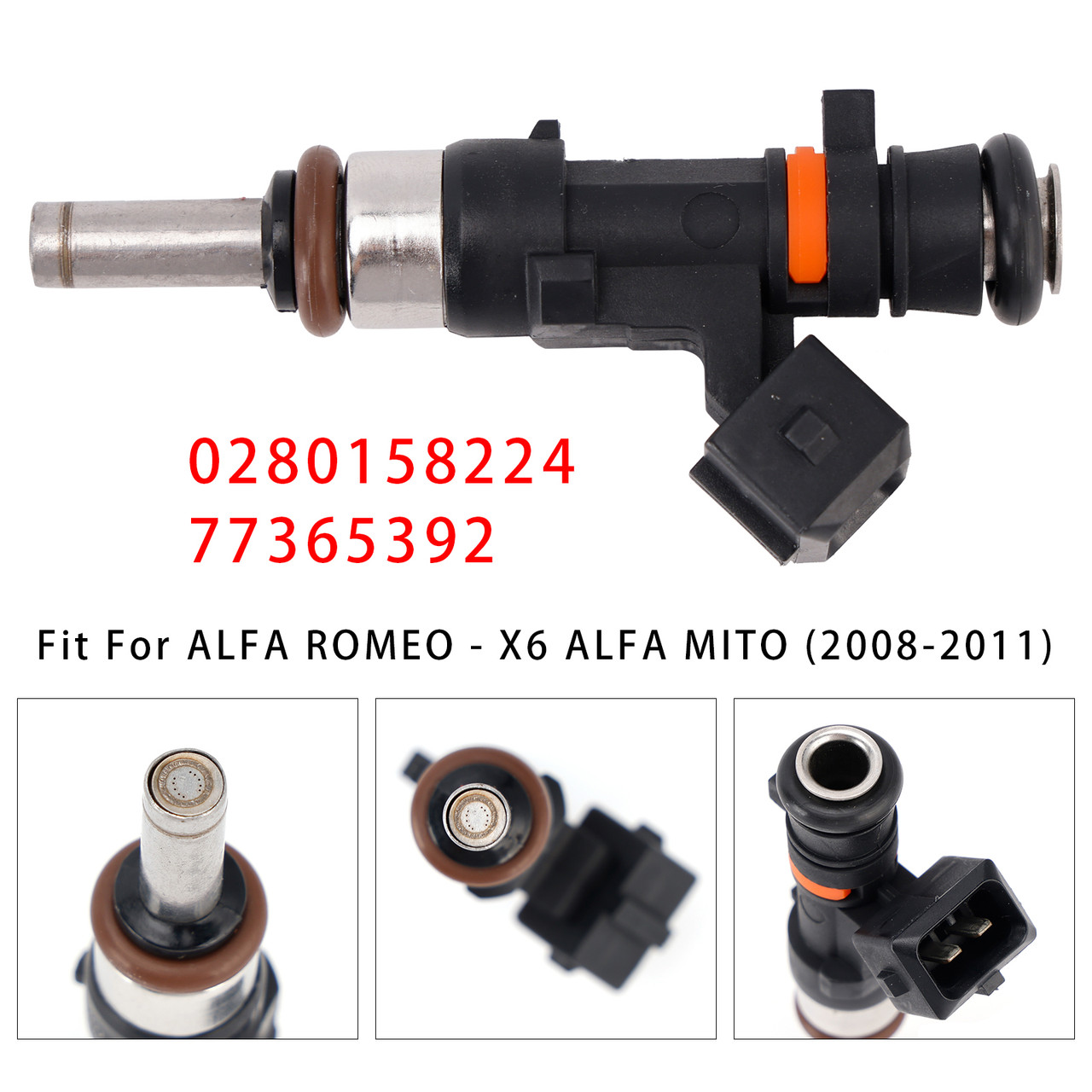 2008-2014 Alfa Romeo FIAT Lancia 1Pcs Fuel Injector 0280158224 77365392 Generic