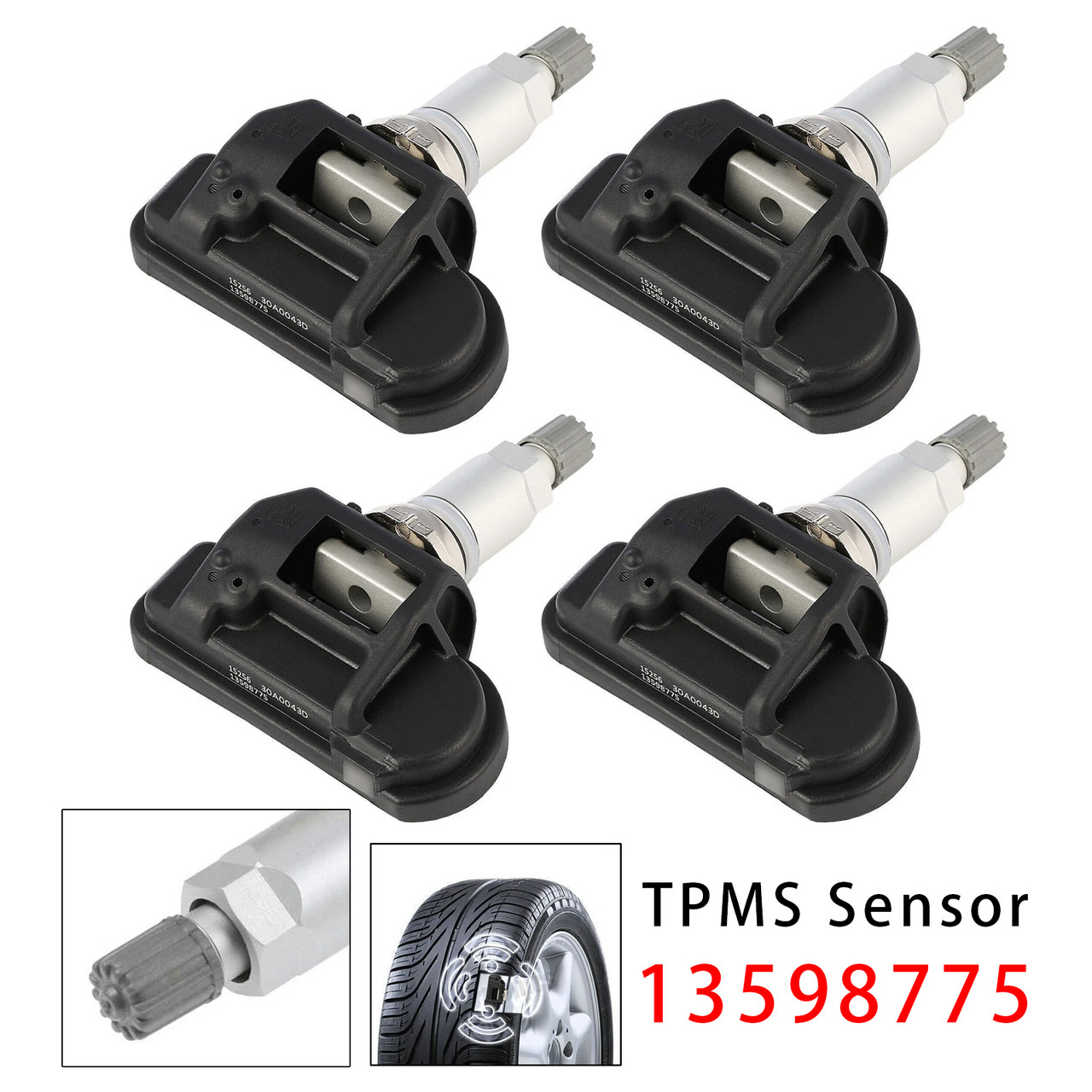 2008-2019 Opel Zafira C Insignia Astra J Corsa Adam 4X TPMS Tire Pressure Sensor 13598775 Generic