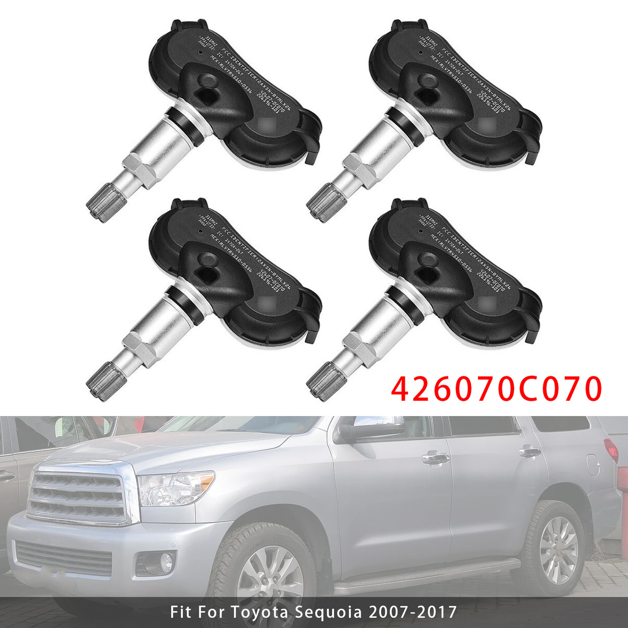 2007-2020 Toyota Sequoia Tundra Sienna 4X TPMS Tire Pressure Sensor 426070C070 Generic