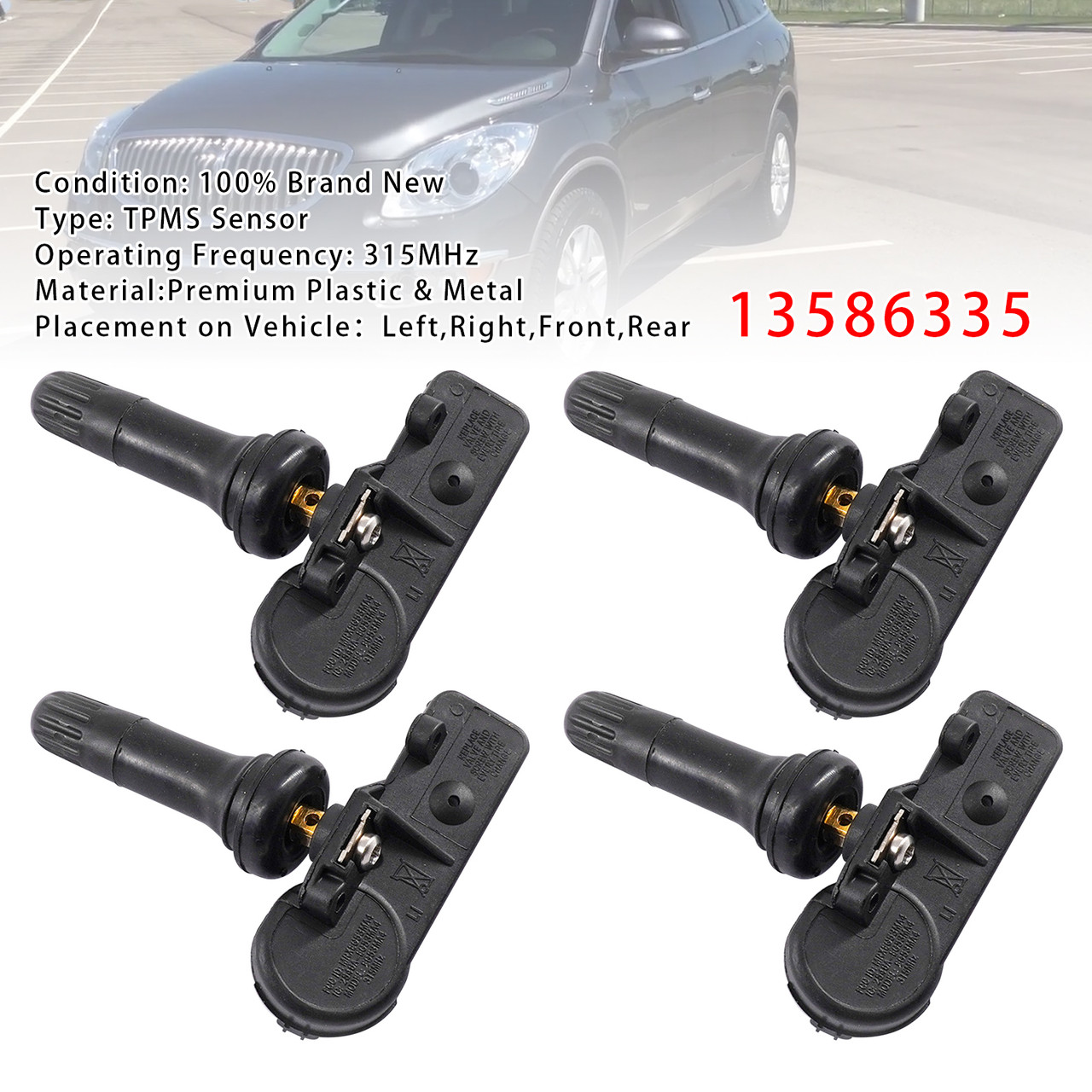 2007-2010 Pontiac G3 G5 4X TPMS Tire Pressure Sensor 13586335 Generic
