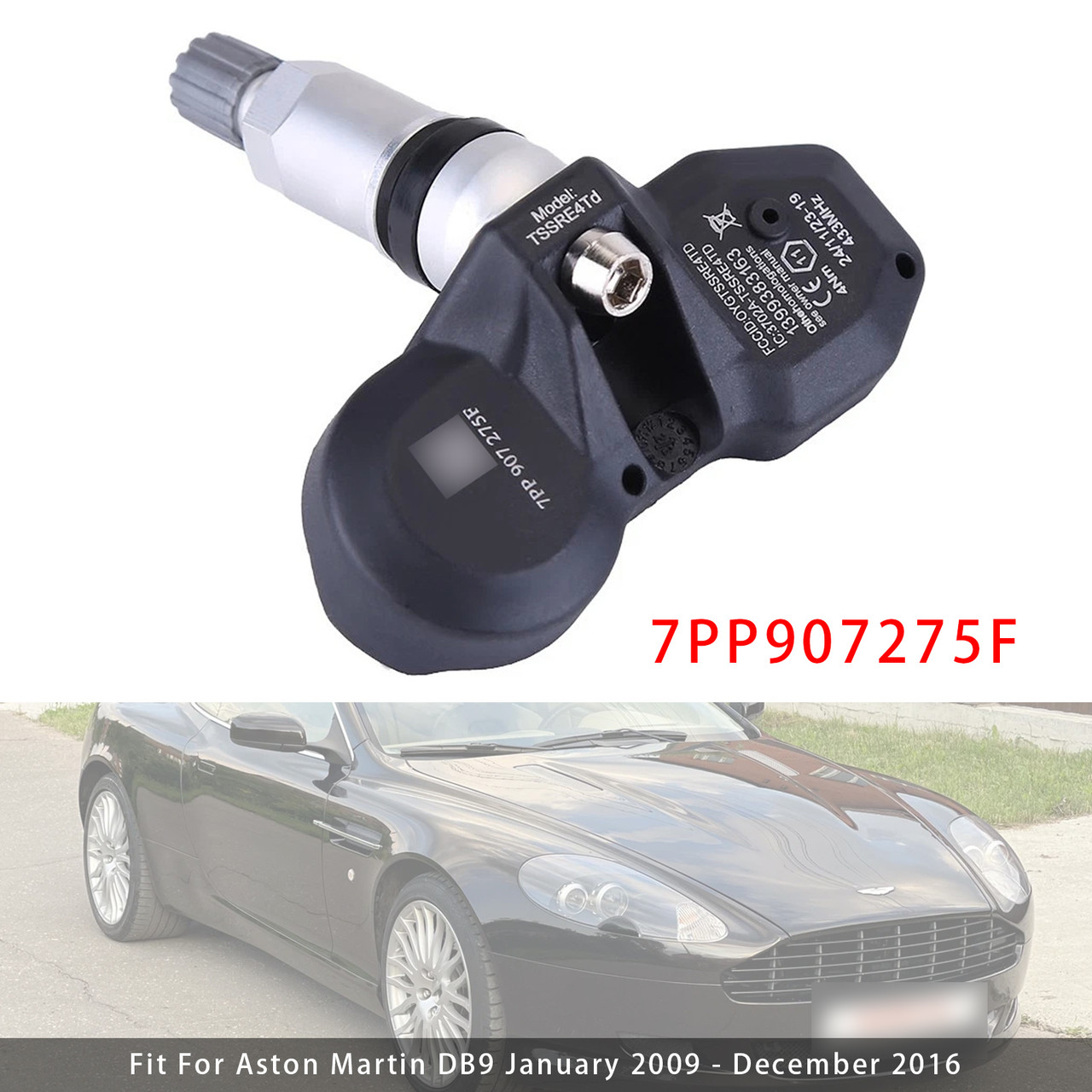 1X TPMS Tire Pressure Sensor For Audi A4 A6 A8 Q7 R8 Porsche Ferrari 7PP907275F