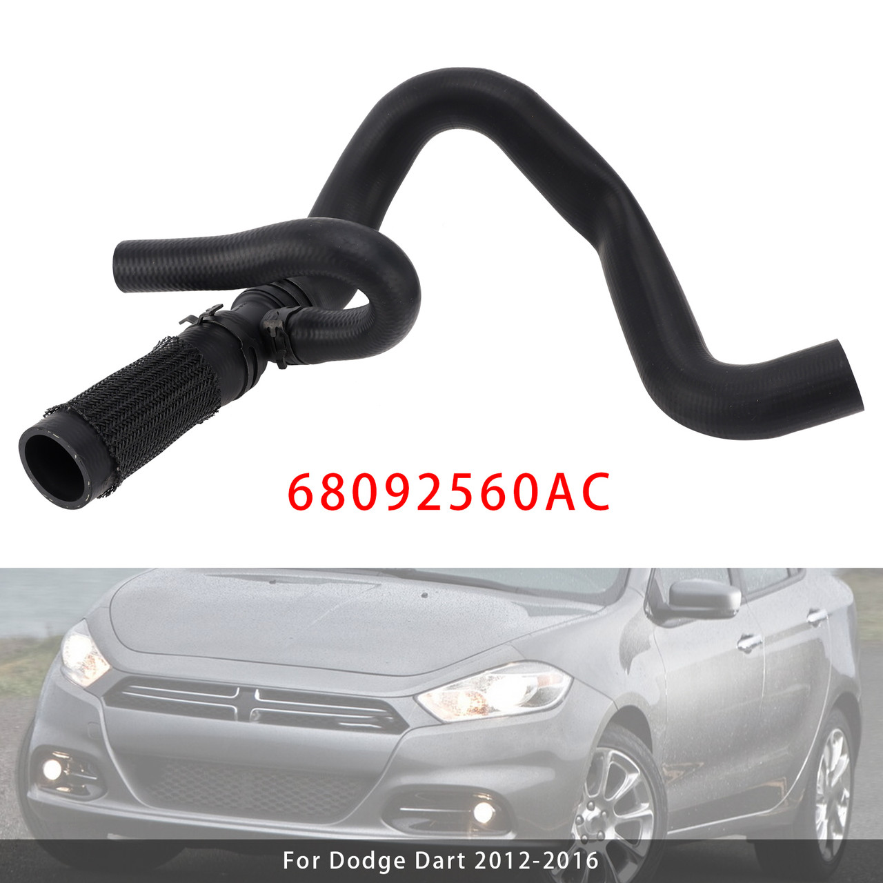 2012-2016 Dodge Dart Upper Radiator Coolant Hose 68092560AC Generic
