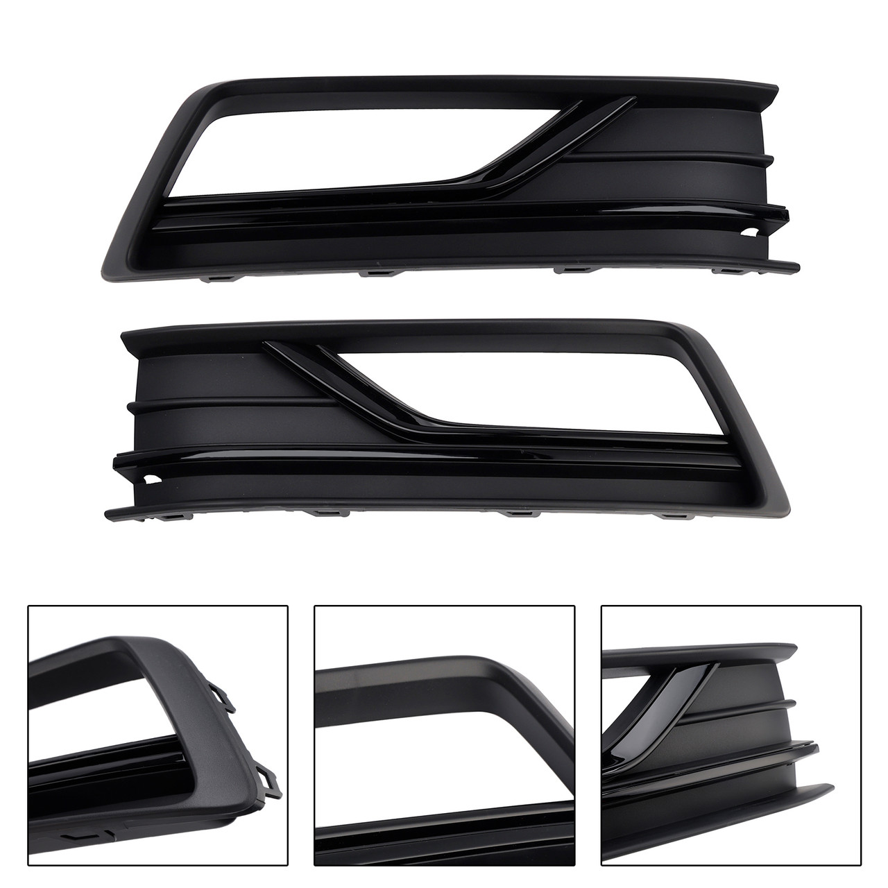 2016-2019 VW Passat B8 2PCS Fog Light Lamp Grille Cover 561854661M Gloss Black Generic