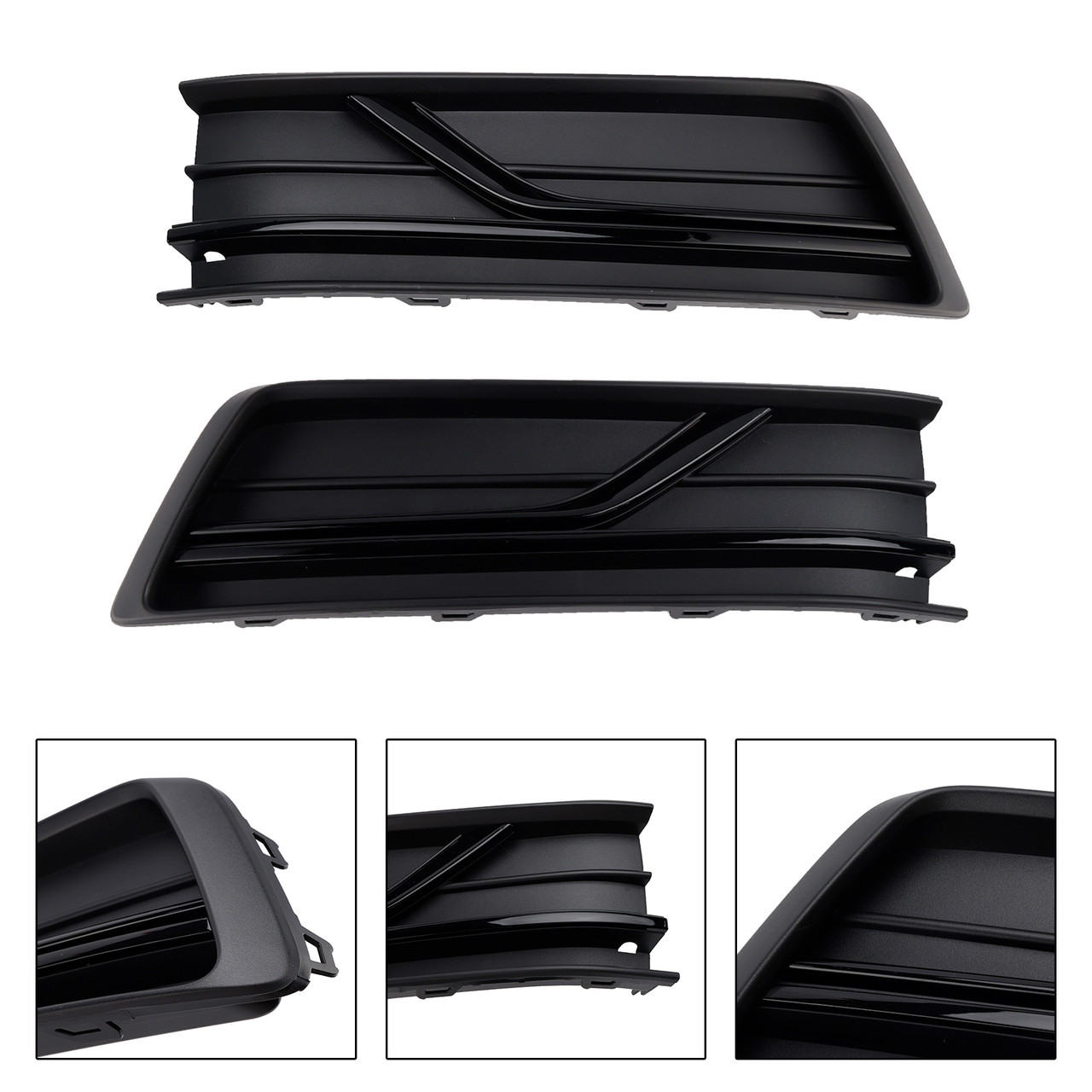 2016-2019 VW Passat B8 2PCS Front Left and Right Side Fog Light Cover Gloss Black Generic