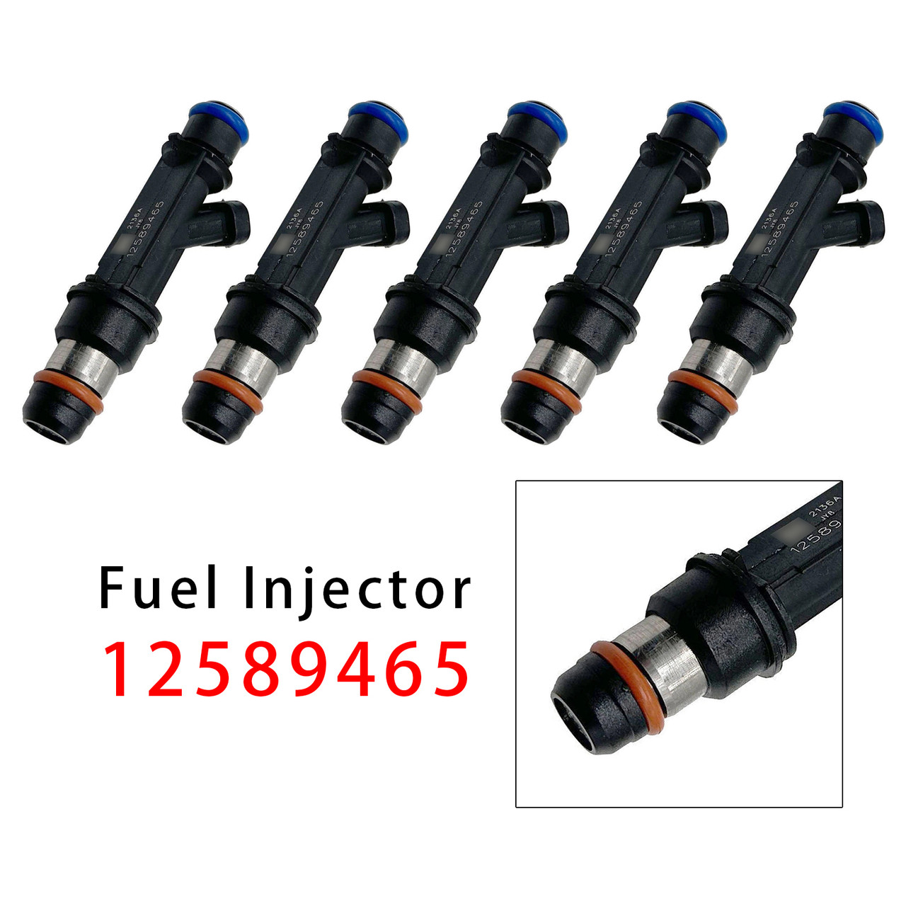 2006 2007 Isuzu i-350 i-370 5Pcs Fuel Injector 12589465 Generic