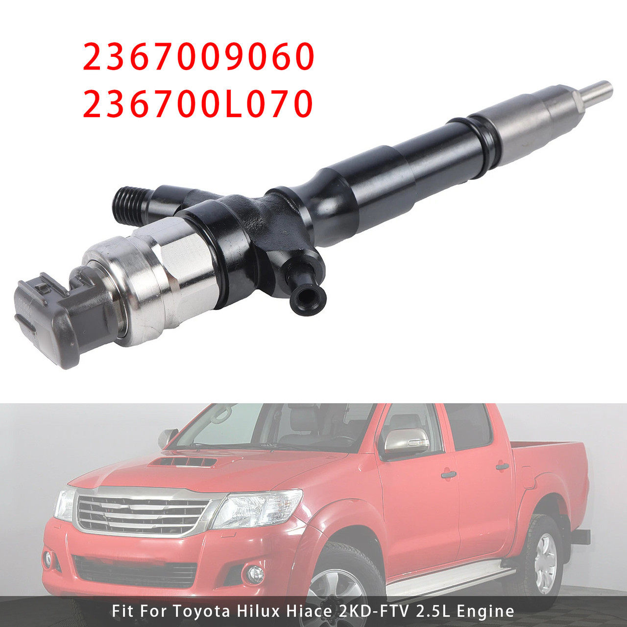Toyota Hilux Hiace 2KD-FTV 2.5L 1Pcs Fuel Injector 2367009060 236700L070 Generic