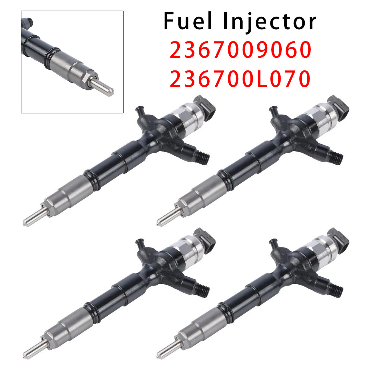 Toyota Hilux Hiace 2KD-FTV 2.5L 4Pcs Fuel Injector 2367009060 236700L070 Generic
