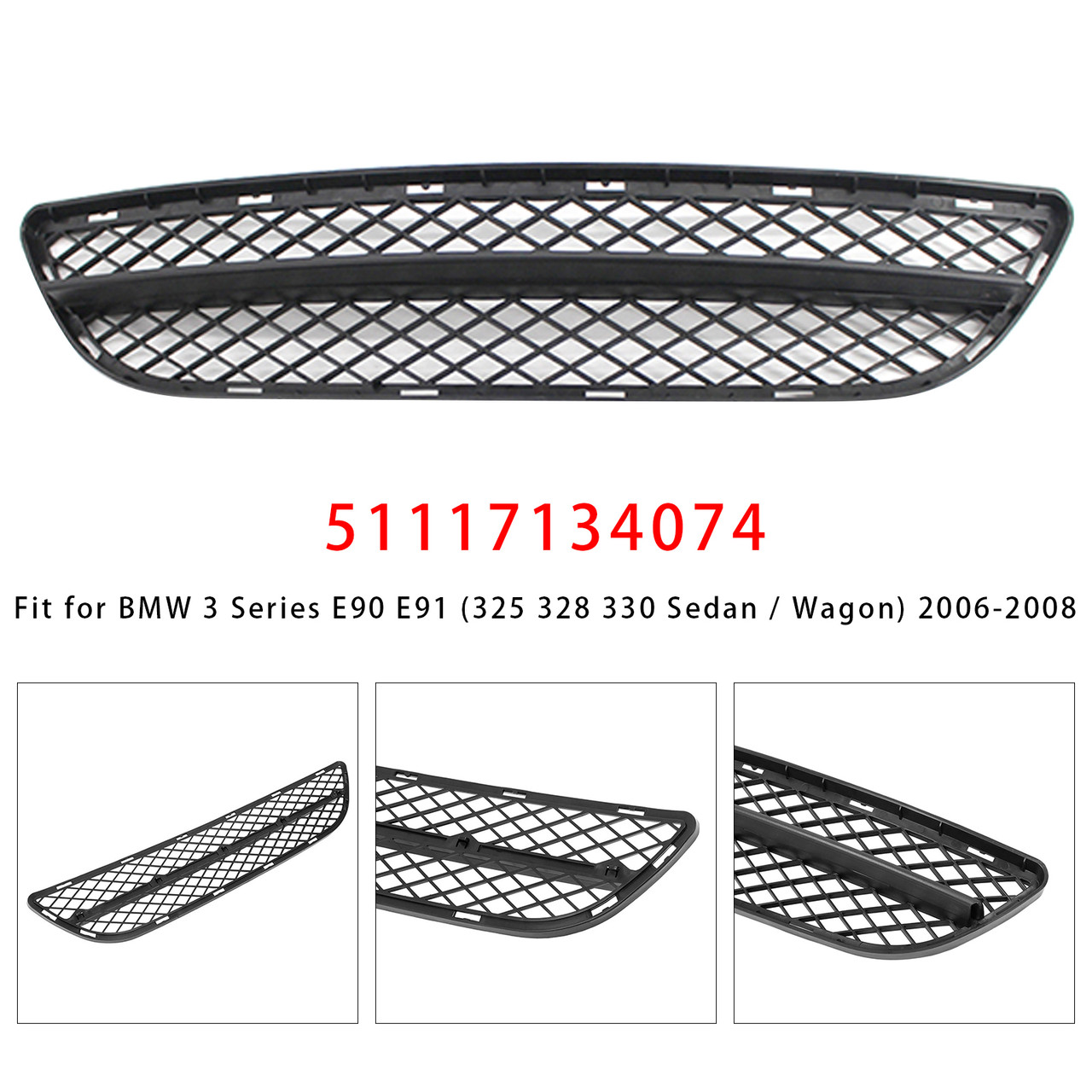 2006-2008 BMW 3 Series E90 E91 Front Bumper Lower Grille 51117134074 Generic