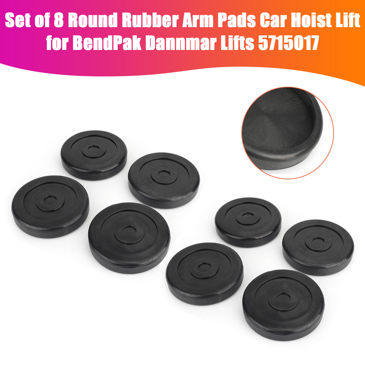 BendPak Dannmar Lifts Set of 8 Round Rubber Arm Pads Car Hoist Lift 5715017 Generic