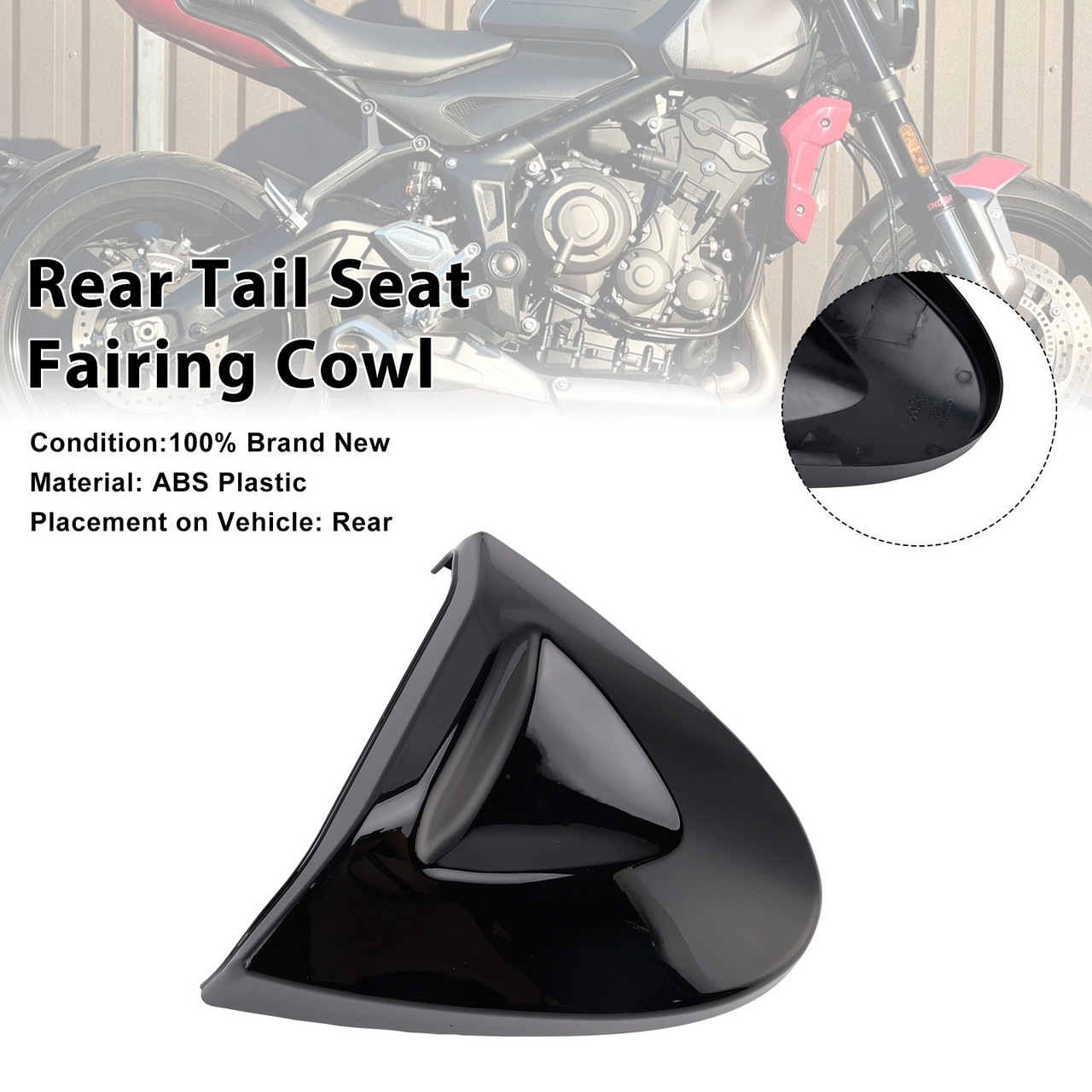 2022-2025 Trident 660 Rear Tail Seat Fairing Cowl Cover Black Generic