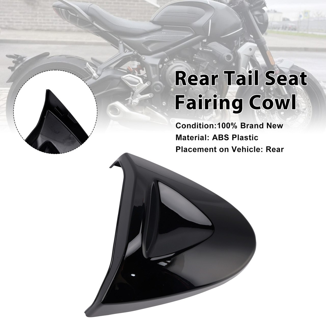 2022-2025 Trident 660 Rear Tail Seat Fairing Cowl Cover Black Generic