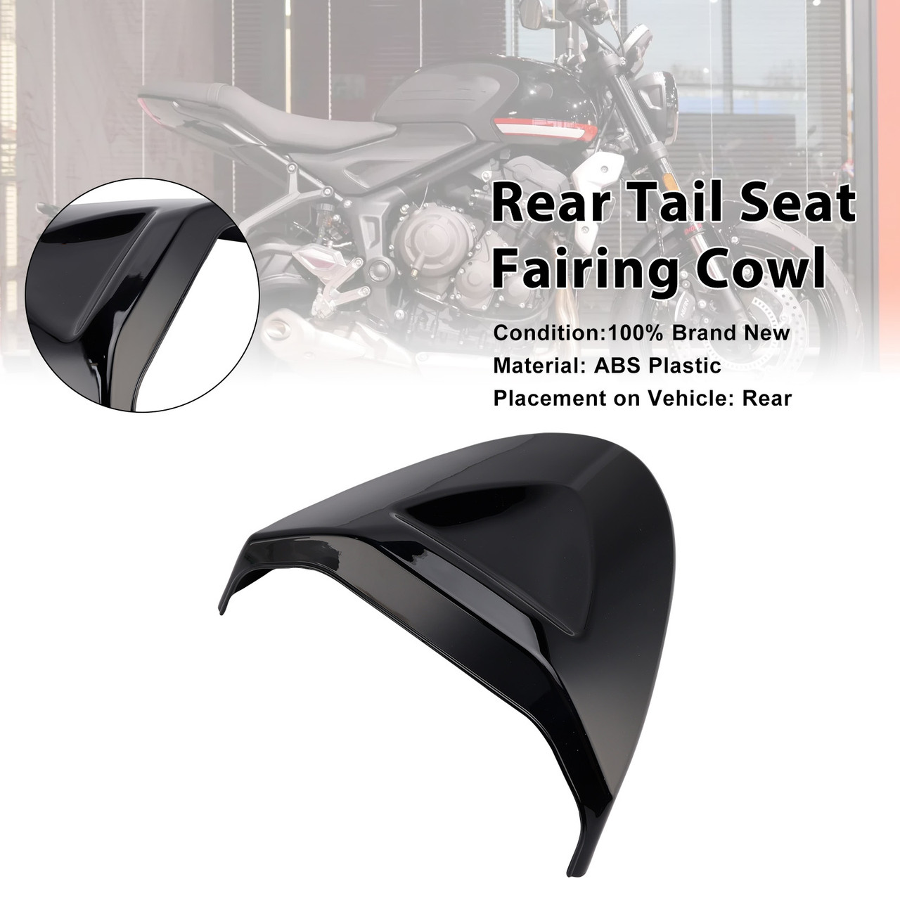 2022-2025 Trident 660 Rear Tail Seat Fairing Cowl Cover Black Generic