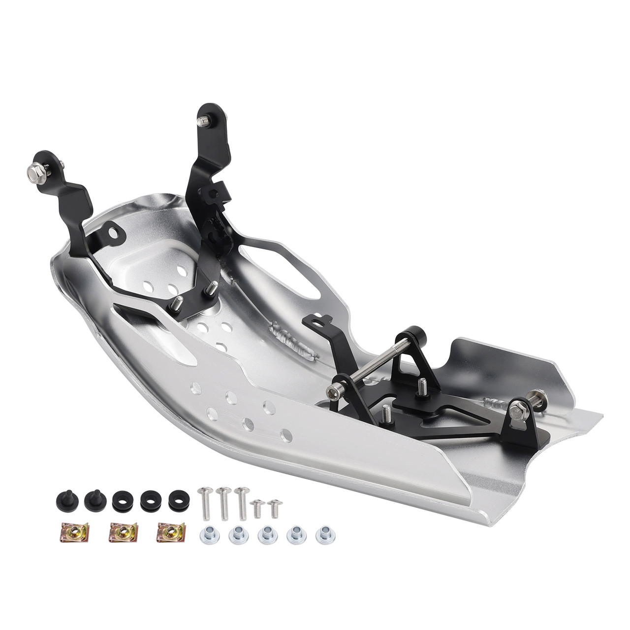2024-2026 Scrambler 400 X/XC Aluminum Sump Guard Skid Bash Plate Silver Generic