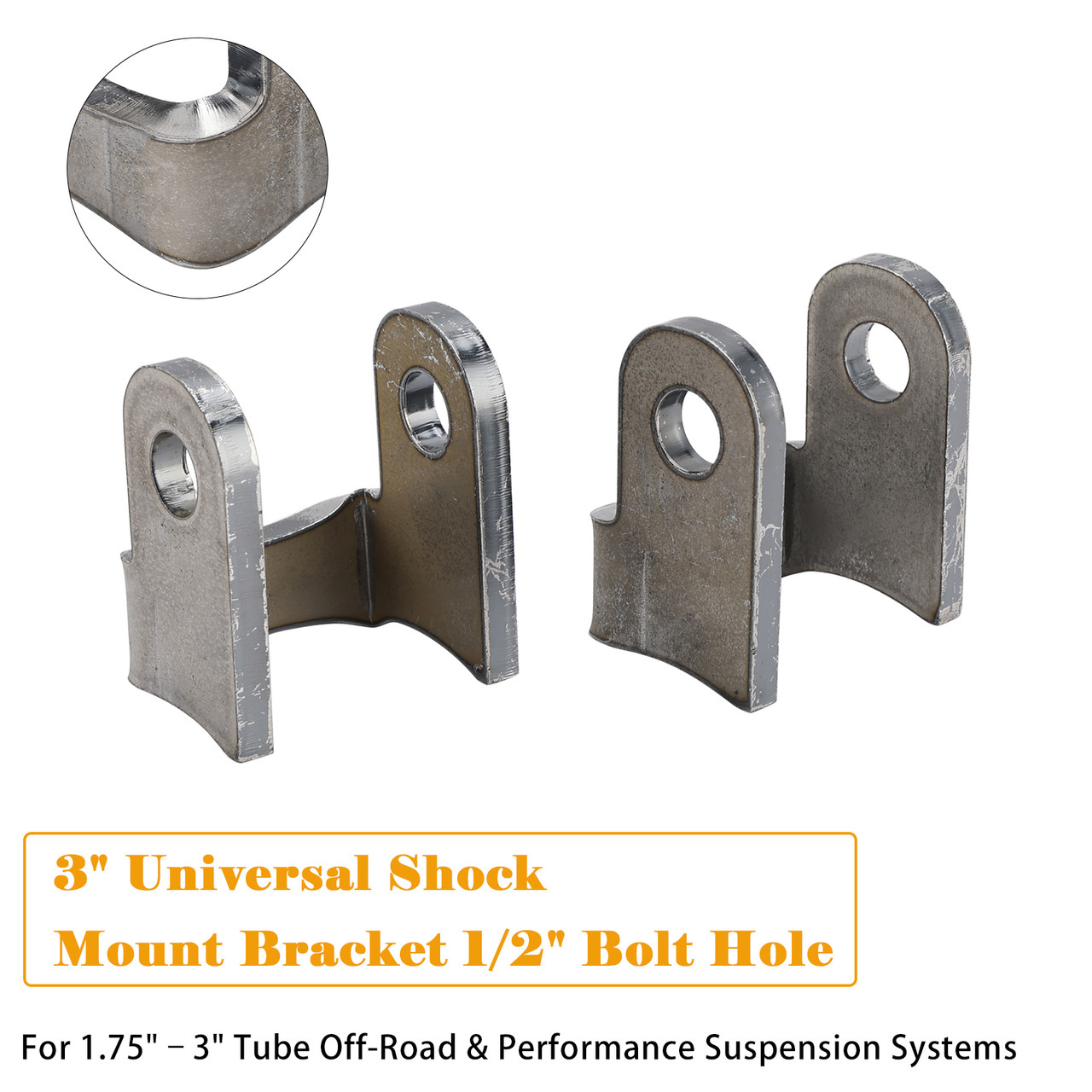 3" Universal Shock Mount Bracket 1/2" Bolt Hole For 1.75"–3" Performance Suspension