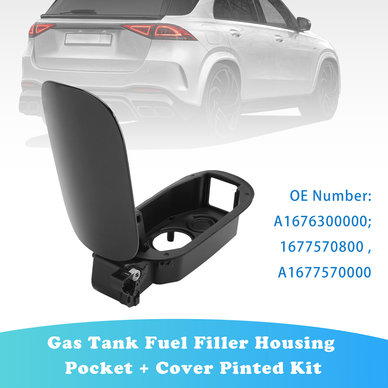 2019-2025 Mercedes GLE W167 Gas Tank Fuel Filler Housing Pocket + Cover Pinted Kit Generic