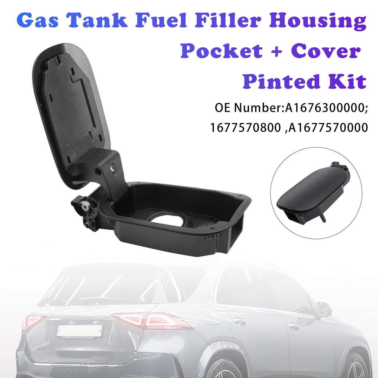 2019-2025 Mercedes GLE W167 Gas Tank Fuel Filler Housing Pocket + Cover Pinted Kit Generic