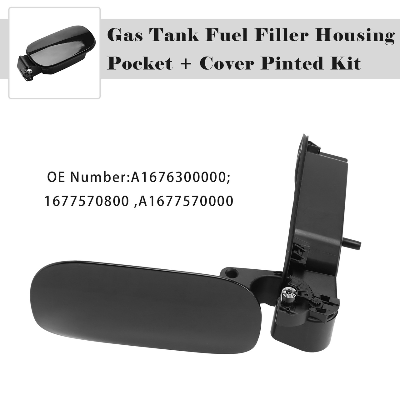 2019-2025 Mercedes GLE W167 Gas Tank Fuel Filler Housing Pocket + Cover Pinted Kit Generic