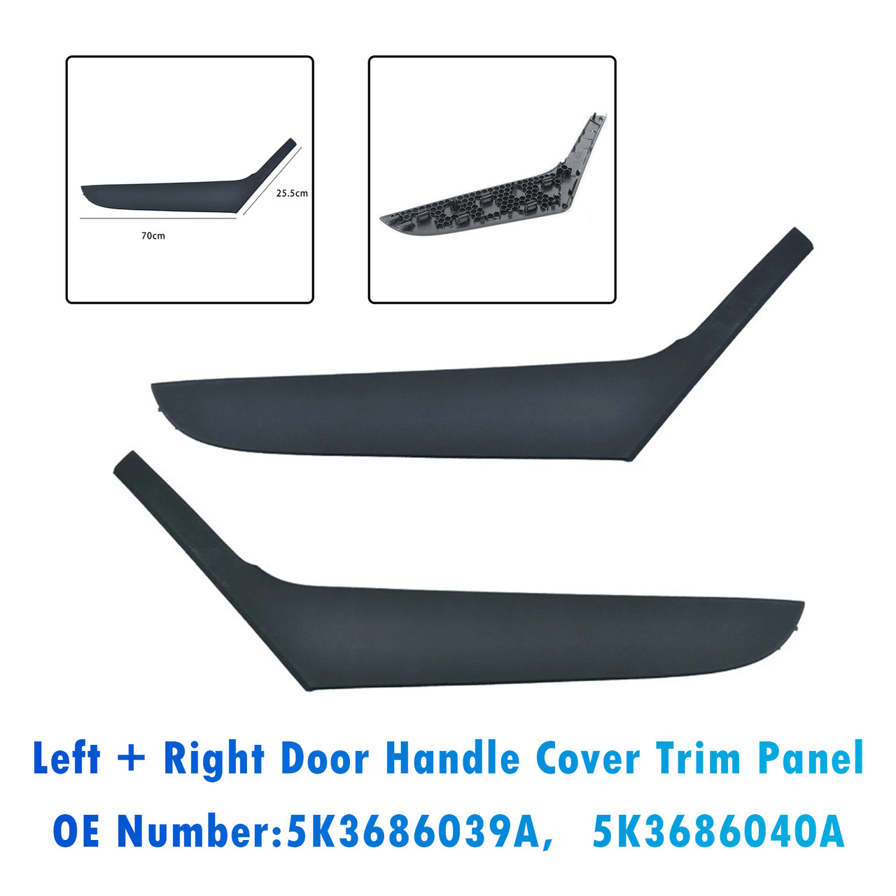 2009-2013 VW Golf 6 Coupe Left+Right Door Handle Cover Trim Panel 5K3686039A 5K3686040A Generic