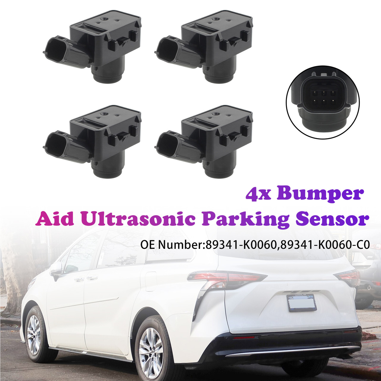 2020-2021 Toyota Camry Sienna Venza 4*Bumper Aid Ultrasonic Parking Sensor 89341-K0060 Generic