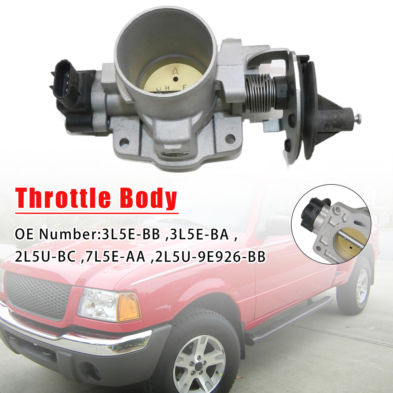 2002-2008 Ford Ranger 3.0L Throttle Body Valve 3L5E-BB 2L5U-BB 3L5E-BA Generic