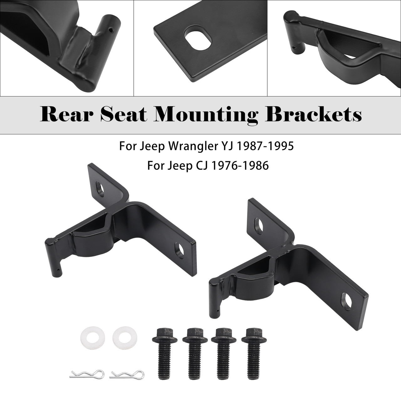 1976-1986 Jeep CJ Rear Seat Mounting Brackets Fold and Tumble Generic