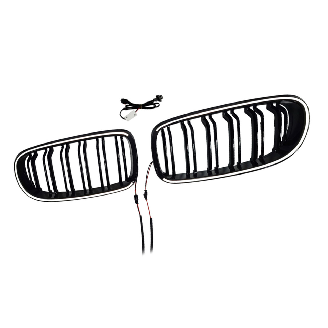 2009-2011 BMW 3 Series E90/E91 Double Rib Front Kidney Grille Gloss Black Generic