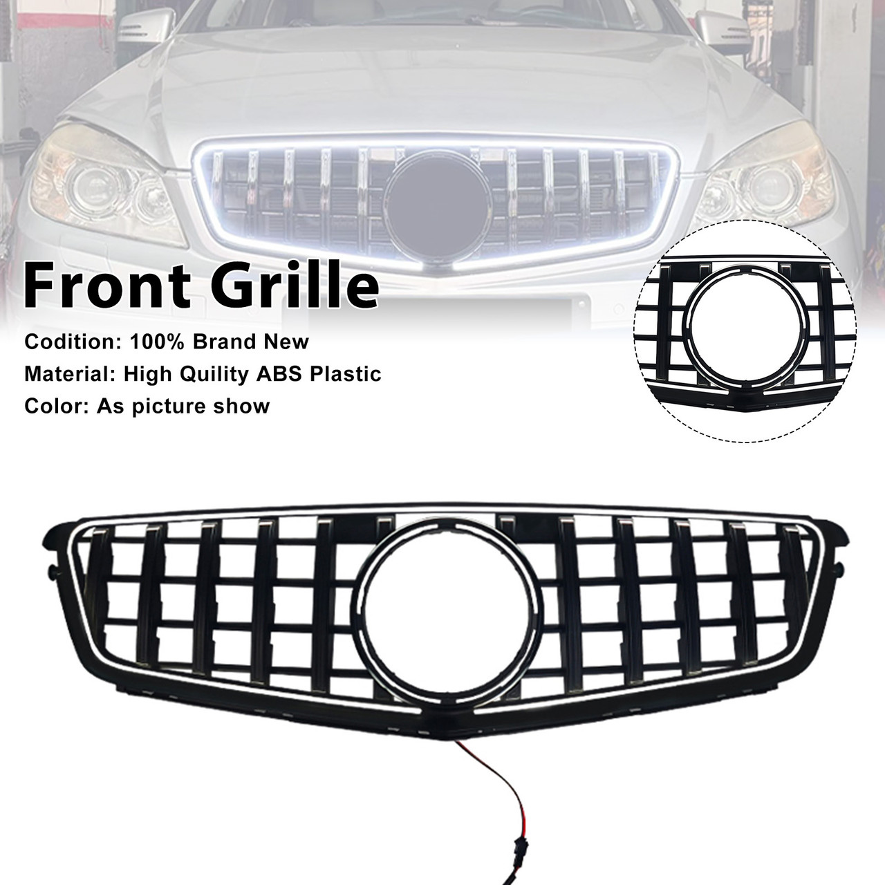2008-2014 Mercedes-Benz W204 C-Class GT-Style Front Bumper Grille Generic