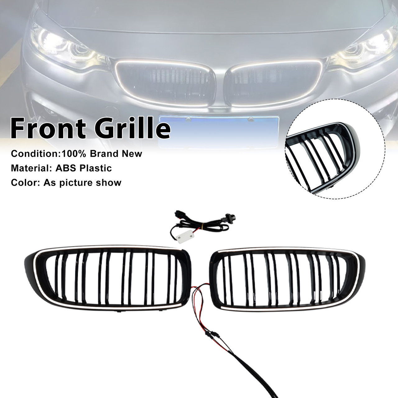 2014-2020 BMW 4-Series F32 F33 F36 F82 F83 Front Kidney Grille Black Generic