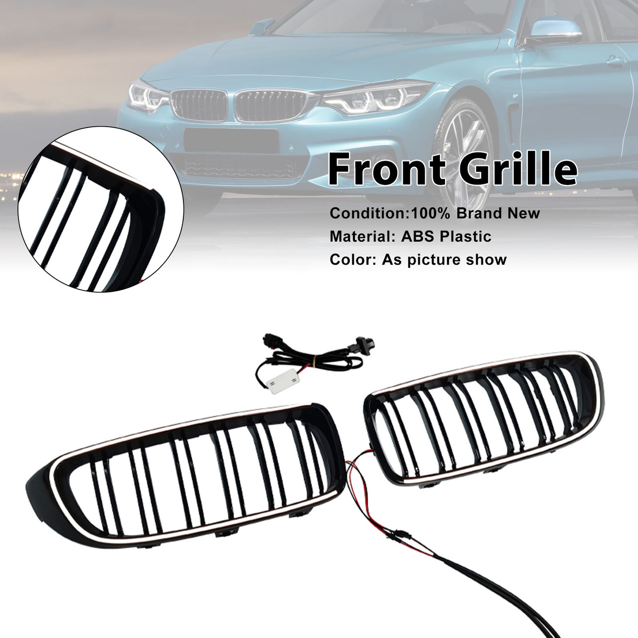 2014-2020 BMW 4-Series F32 F33 F36 F82 F83 Front Kidney Grille Black Generic
