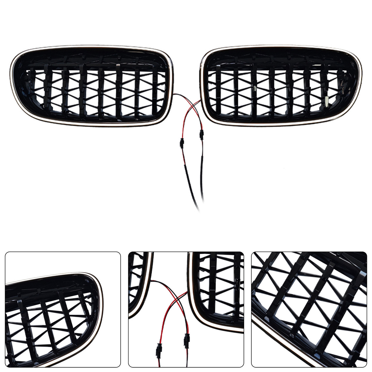 2009-2017 BMW 5-Series F10 F11 Kidney Bumper Grille Gloss Black Generic