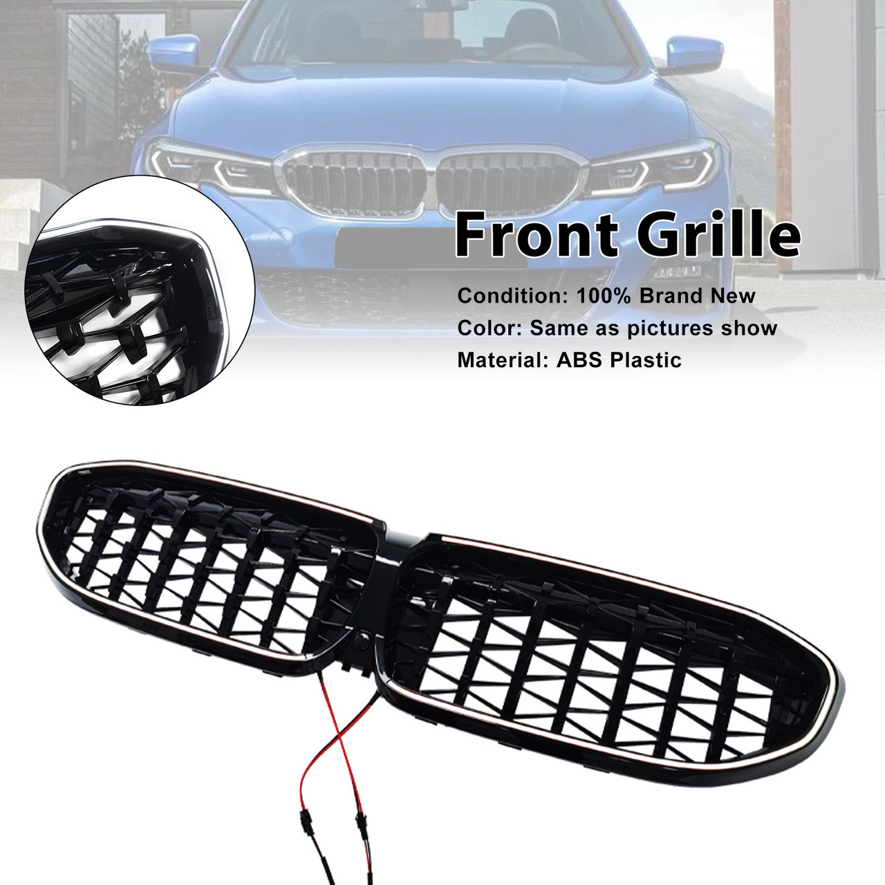 2019-2022 BMW 3 Series G20 G28 Diamond Kidney Grille 51138072085 Generic