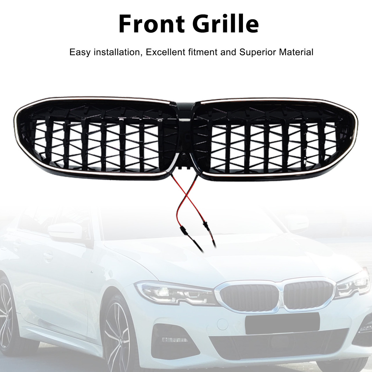 2019-2022 BMW 3 Series G20 G28 Diamond Kidney Grille 51138072085 Generic