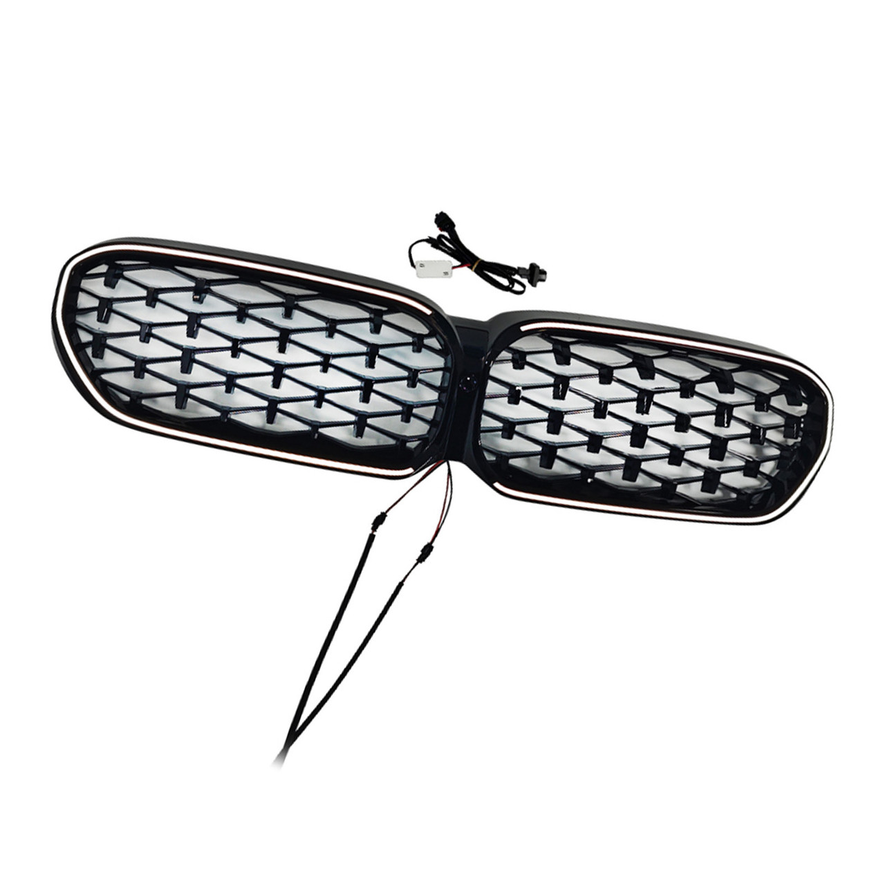 2021-2024 BMW 5 Series G30 G31 G38 Diamond Front Kidney Grille With Camera Hole Generic