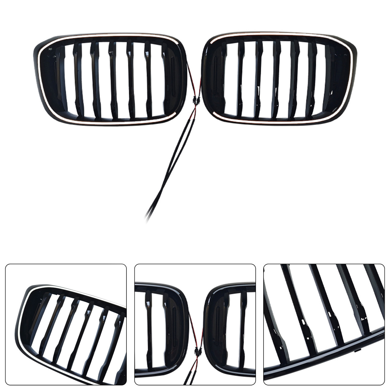 2018-2021 BMW X3 X4 Front Kidney Grille Gloss Black Generic