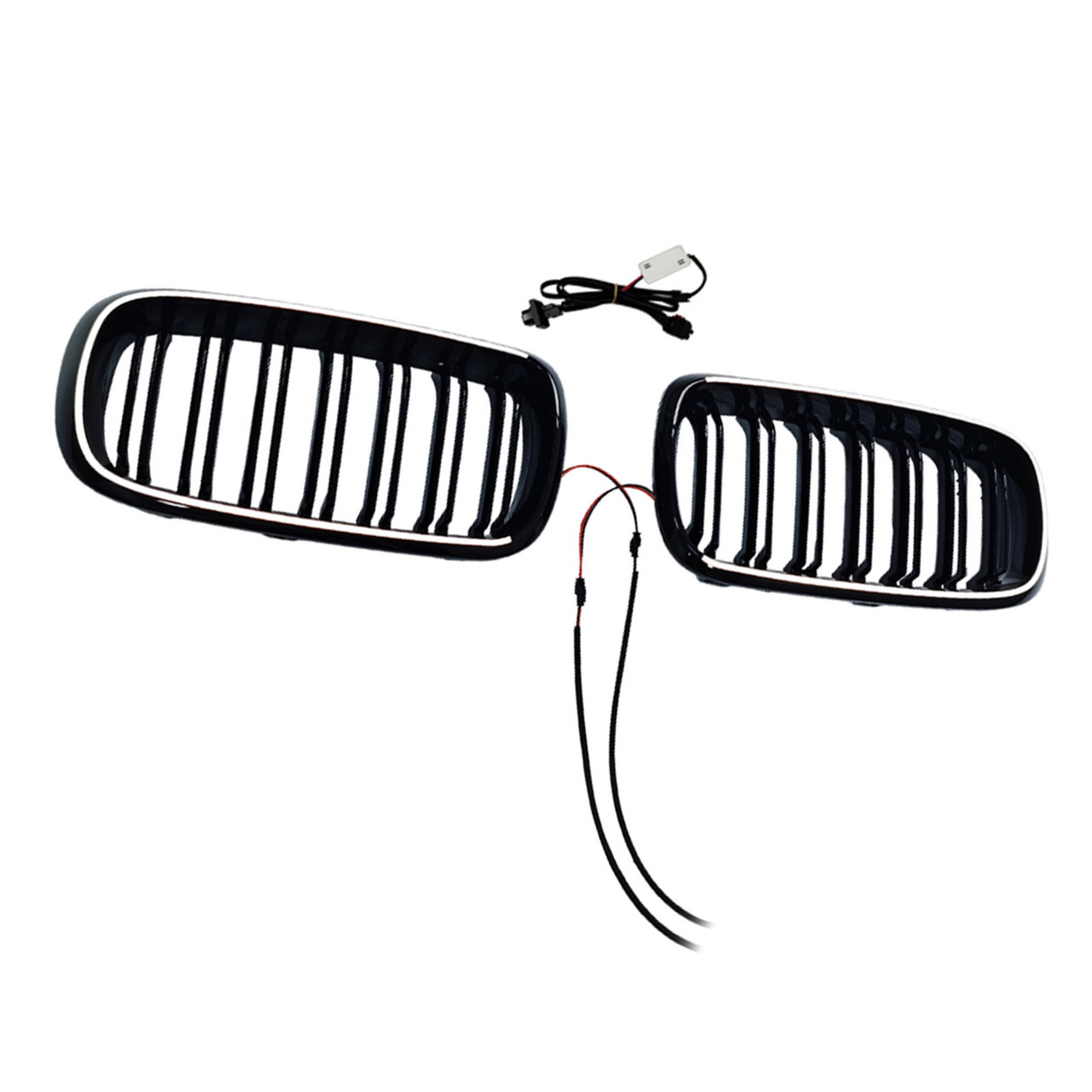 2013-2018 BMW X5/X6 F15/F16 Double Slat Front Bumper Kidney Grille Gloss Black Generic